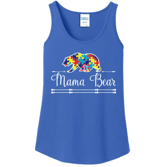 Autism Mom Mama Bear Asd Awareness Cute Gift Ladies Essential Tank