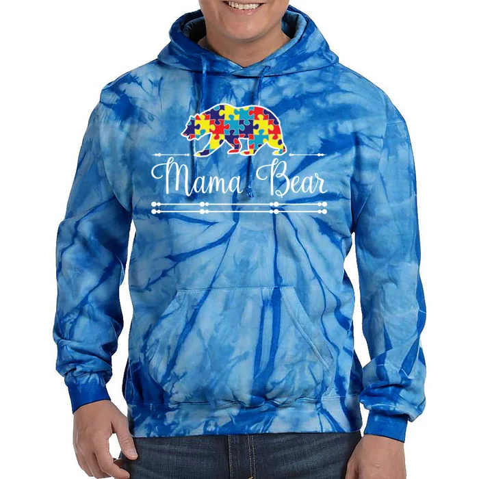 Autism Mom Mama Bear Asd Awareness Cute Gift Tie Dye Hoodie