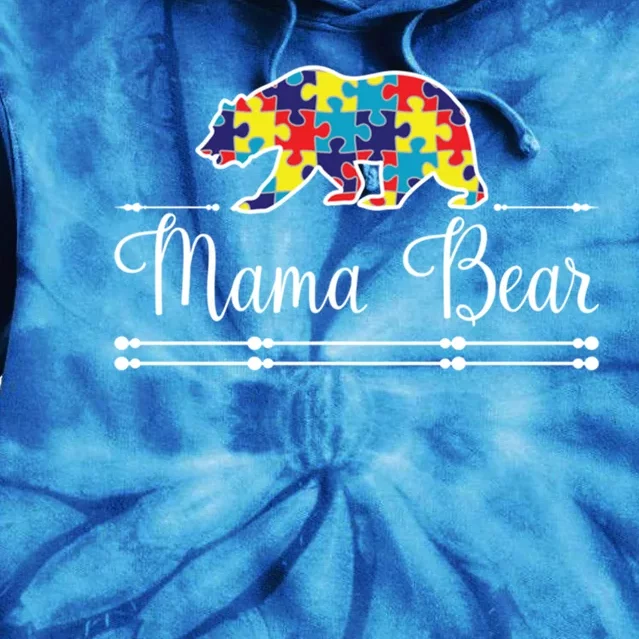 Autism Mom Mama Bear Asd Awareness Cute Gift Tie Dye Hoodie