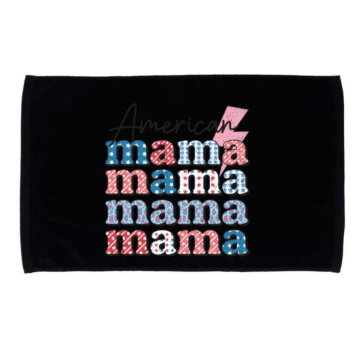 American Mama Mini Matching Mom Daughter 4th Of July Retro Meaningful Gift Microfiber Hand Towel