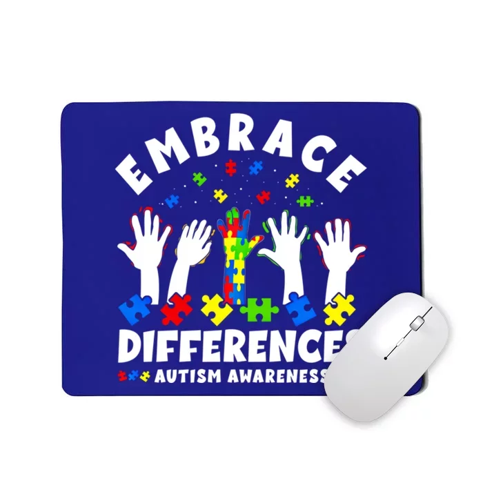 Autism Mom Mother Mama Embrace Differences Funny Gift Mousepad