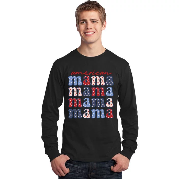 American Mama Matching Family 4th Of July American Flag Tall Long Sleeve T-Shirt