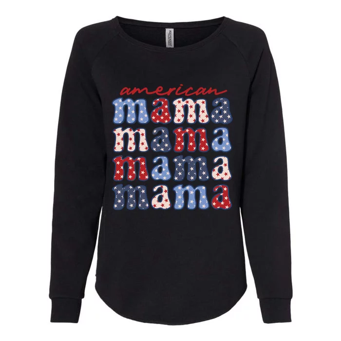 American Mama Matching Family 4th Of July American Flag Womens California Wash Sweatshirt