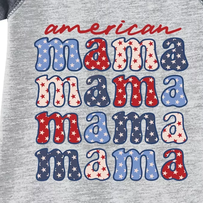 American Mama Matching Family 4th Of July American Flag Infant Baby Jersey Bodysuit