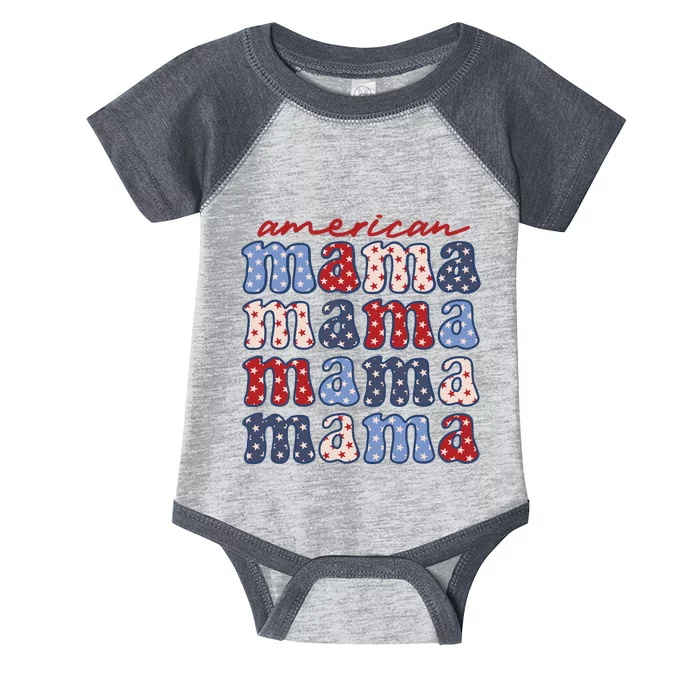 American Mama Matching Family 4th Of July American Flag Infant Baby Jersey Bodysuit