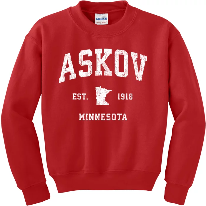 Askov Minnesota Mn Vintage Athletic Kids Sweatshirt