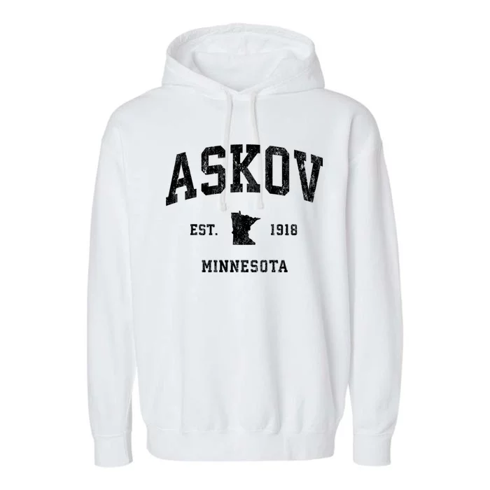 Askov Minnesota Mn Vintage Athletic Garment-Dyed Fleece Hoodie