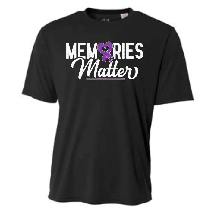 Alzheimer Memories Matter Purple Ribbon Dementia Warrior Cooling Performance Crew T-Shirt