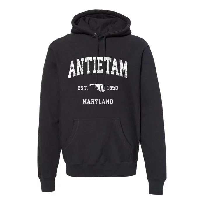 Antietam Maryland Md Vintage Athletic Sports Premium Hoodie