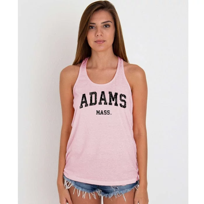 Adams Massachusetts Ma Vintage Varsity Sports Women's Knotted Racerback Tank