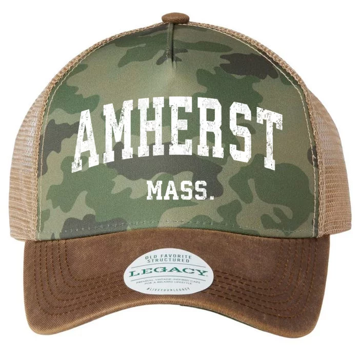 Amherst Mass. Massachusetts Ma Vintage Varsity Sports Design Legacy Tie Dye Trucker Hat