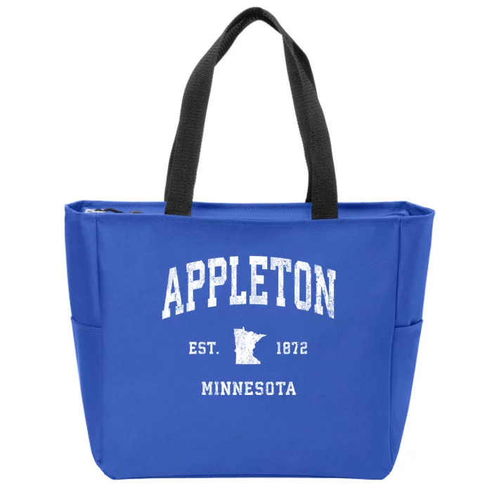 Appleton Minnesota Mn Vintage Athletic Zip Tote Bag