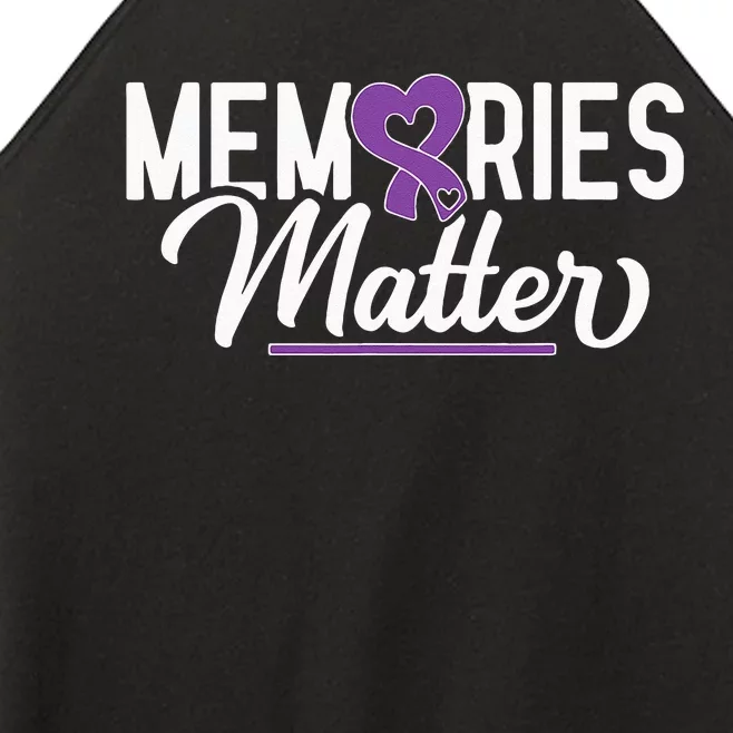 Alzheimer Memories Matter Purple Ribbon Dementia Warrior Women’s Perfect Tri Rocker Tank