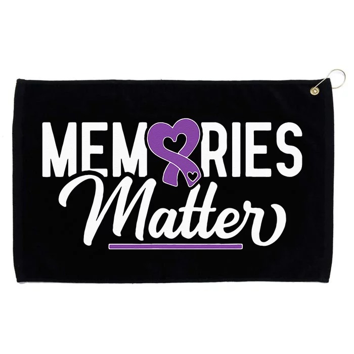 Alzheimer Memories Matter Purple Ribbon Dementia Warrior Grommeted Golf Towel