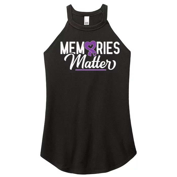 Alzheimer Memories Matter Purple Ribbon Dementia Warrior Women’s Perfect Tri Rocker Tank