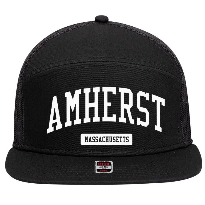 Amherst Massachusetts MA College University Sports 7 Panel Mesh Trucker Snapback Hat