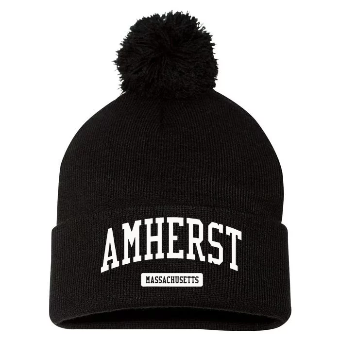 Amherst Massachusetts MA College University Sports Pom Pom 12in Knit Beanie