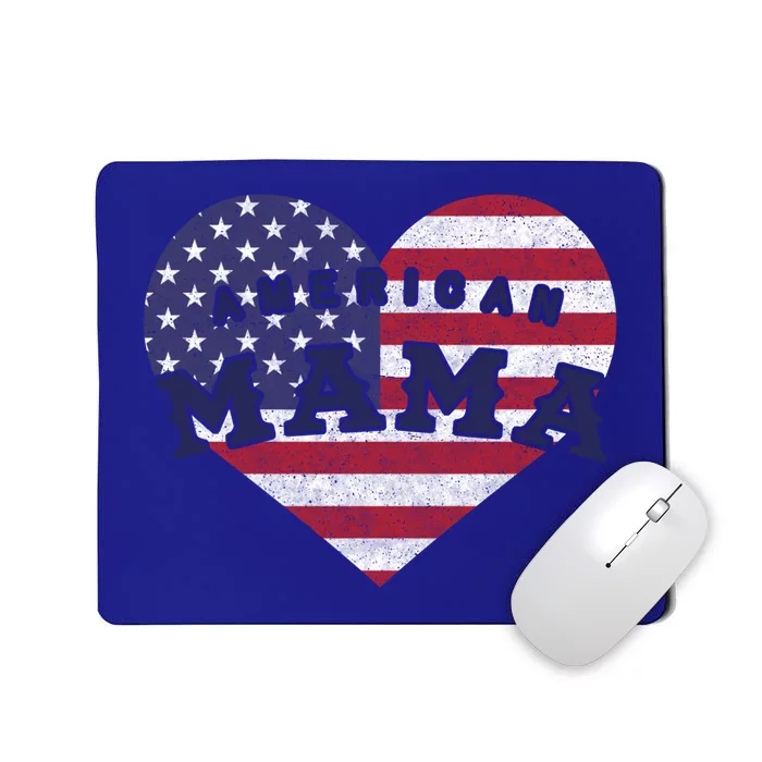 American Mama Meaningful Gift 4th Of July Usa Flag Heart Cute Gift Mousepad