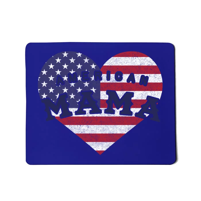 American Mama Meaningful Gift 4th Of July Usa Flag Heart Cute Gift Mousepad