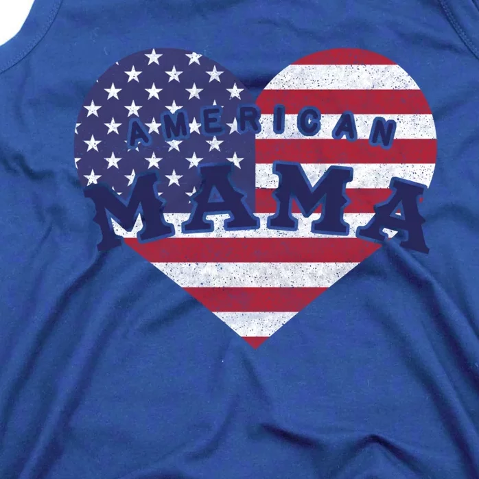 American Mama Meaningful Gift 4th Of July Usa Flag Heart Cute Gift Tank Top