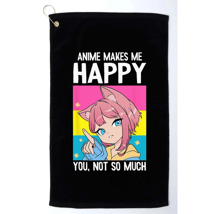 Anime Makes Me Happy You Not So Much LGBT Q Pansexual Pride Platinum Collection Golf Towel