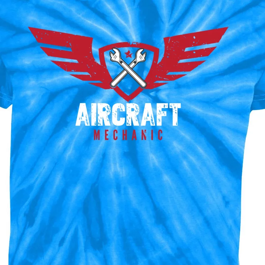 Aircraft Mechanic Maintenance Aviation Technician Gift Kids Tie-Dye T-Shirt