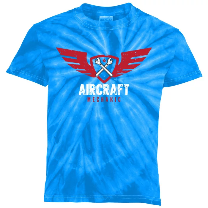 Aircraft Mechanic Maintenance Aviation Technician Gift Kids Tie-Dye T-Shirt