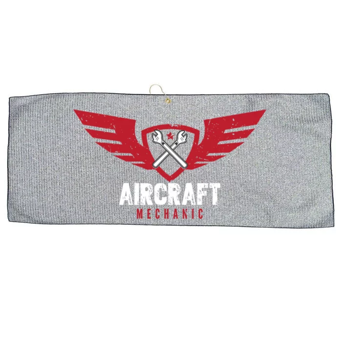 Aircraft Mechanic Maintenance Aviation Technician Gift Large Microfiber Waffle Golf Towel