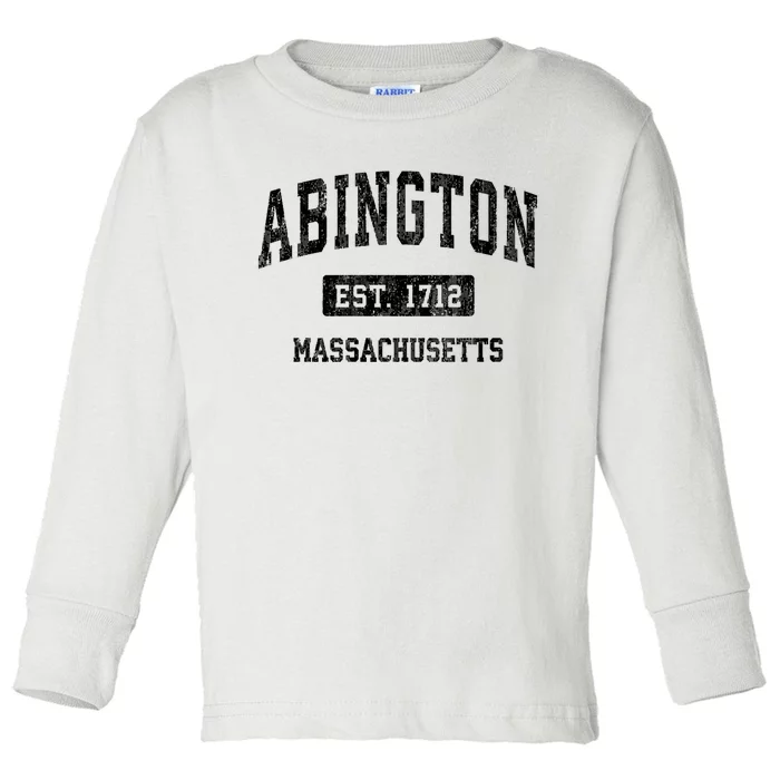 Abington Massachusetts Ma Vintage Sports Established Design Toddler Long Sleeve Shirt