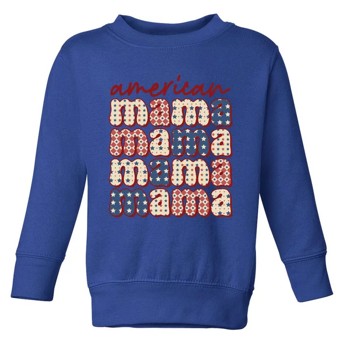 American Mama Mom Life Patriotic American Flag Great Gift Toddler Sweatshirt