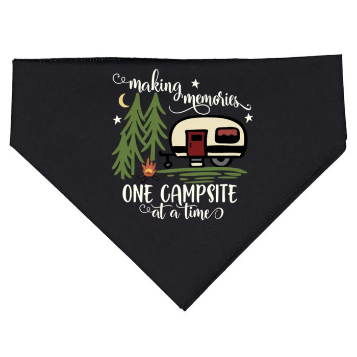 Awesome Making Memories One Campsite At A Time Camping USA-Made Doggie Bandana