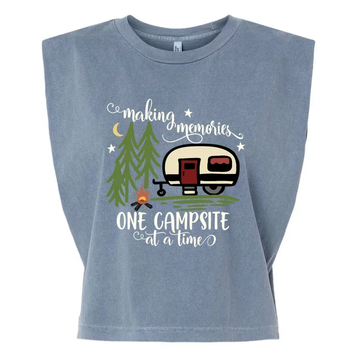 Awesome Making Memories One Campsite At A Time Camping Garment-Dyed Women's Muscle Tee