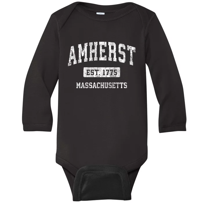 Amherst Massachusetts Ma Vintage Sports Baby Long Sleeve Bodysuit