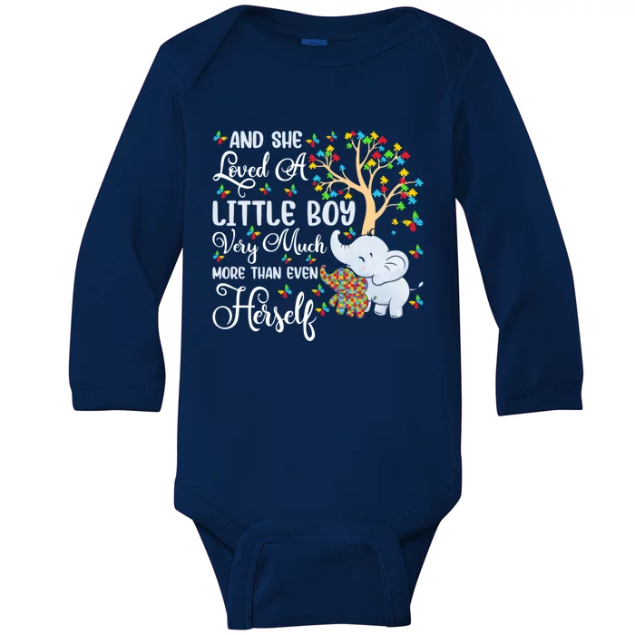 Autism Mom Mother Awareness Elephant Autistic Mom Autism Gift Baby Long Sleeve Bodysuit