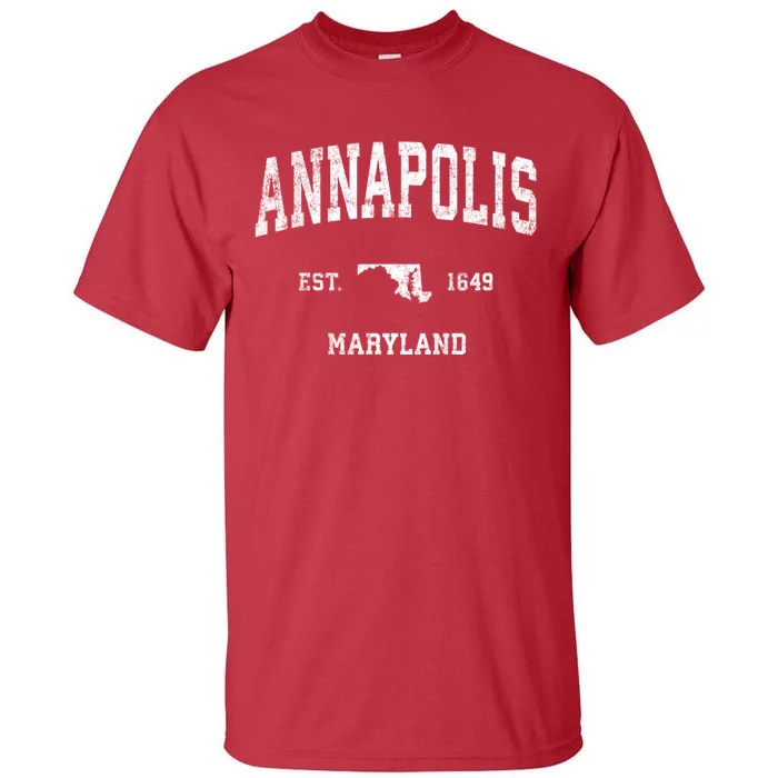 Annapolis Maryland Md Vintage Sports Tall T-Shirt