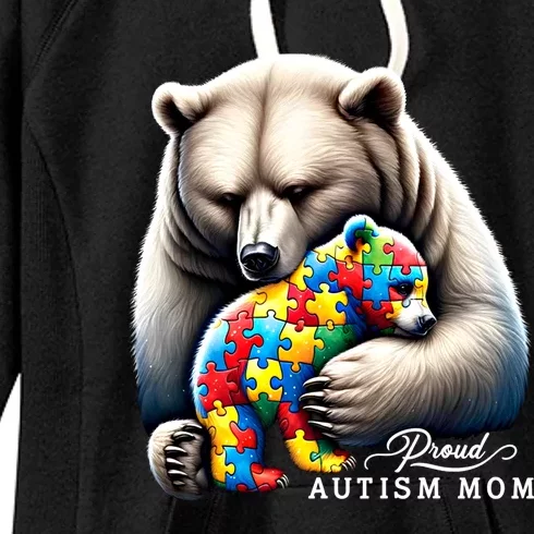 Autism Mama Mom Bear YouLl Never Walkalone Mom Autistic Cute Gift Women's Fleece Hoodie