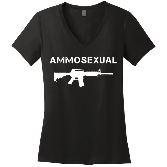 Ammosexual Pro Guns Women's V-Neck T-Shirt