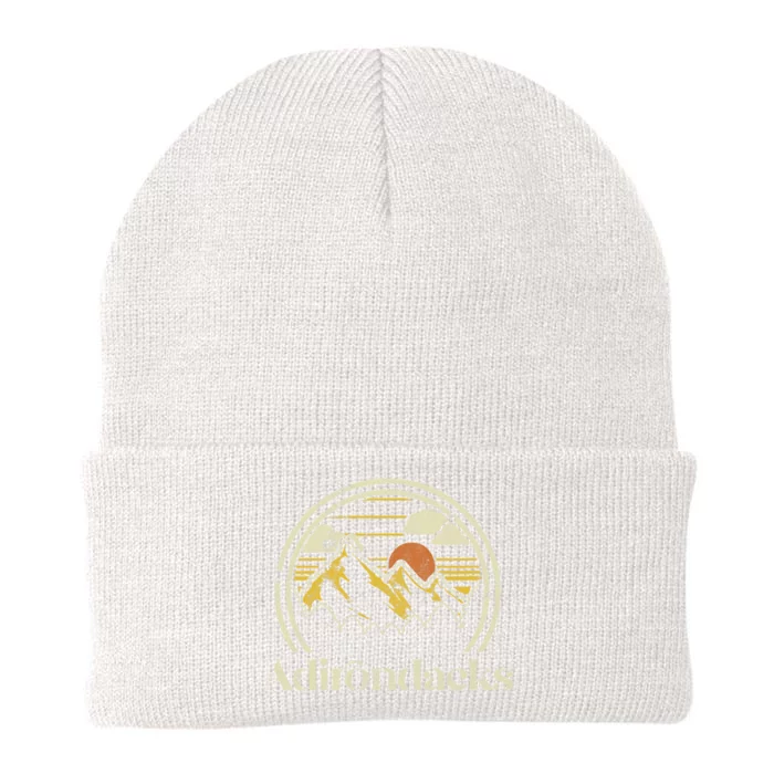 Adirondacks Mountains New York Vintage Hiking Camp Retro Knit Cap Winter Beanie