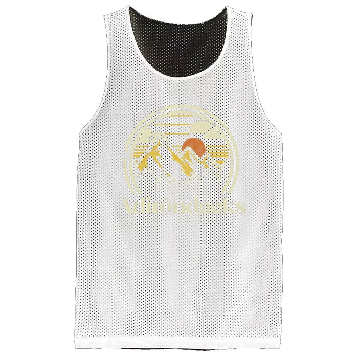 Adirondacks Mountains New York Vintage Hiking Camp Retro Mesh Reversible Basketball Jersey Tank