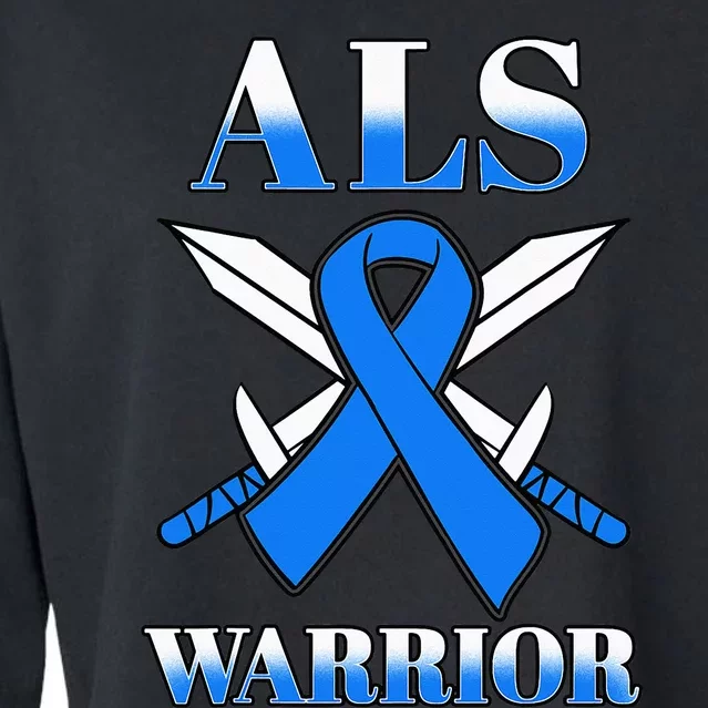 ALS Motor Neurone Disease Amyotrophic Lateral Sclerosis Blue Cropped Pullover Crew