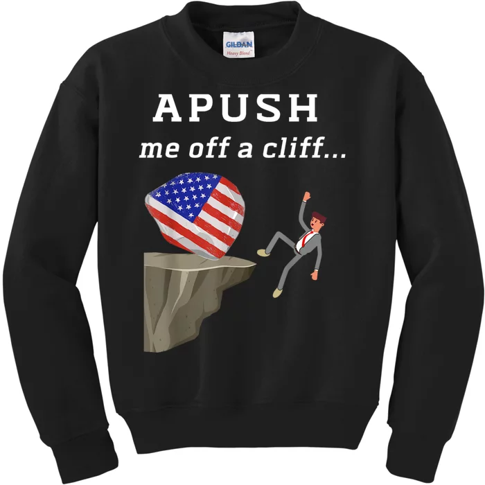 Apush Me Off A Cliff 2024 Ap Exam For Students Funny Kids Sweatshirt