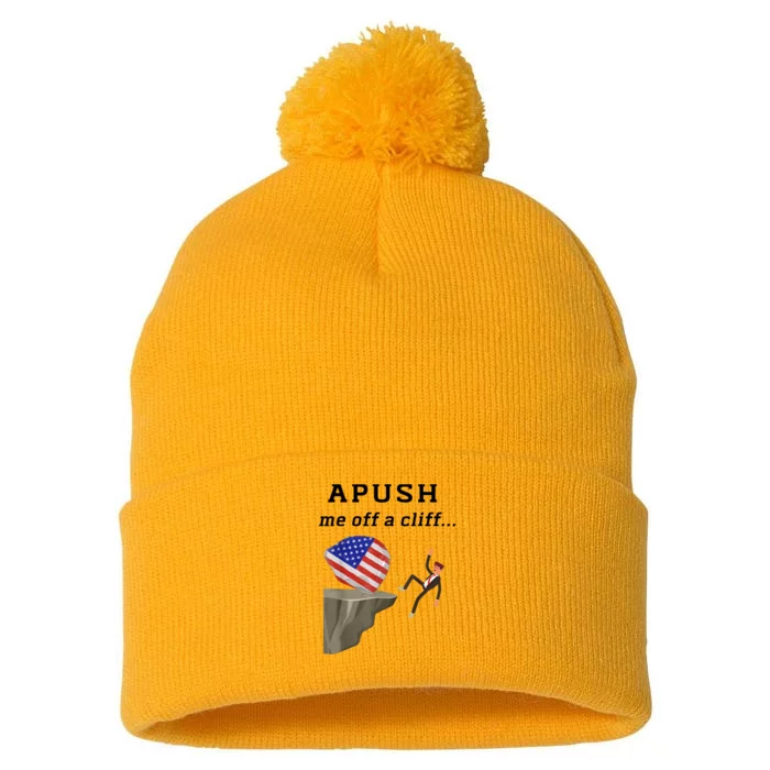 Apush Me Off A Cliff 2024 Ap Exam For Students Funny Pom Pom 12in Knit Beanie