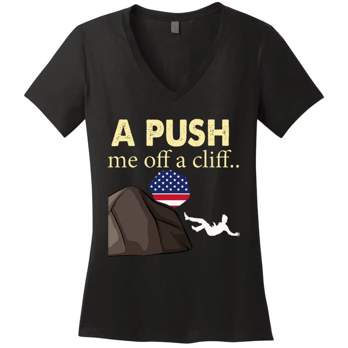 Apush Me Off A Cliff 2024 Ap Exam For Students Women's V-Neck T-Shirt