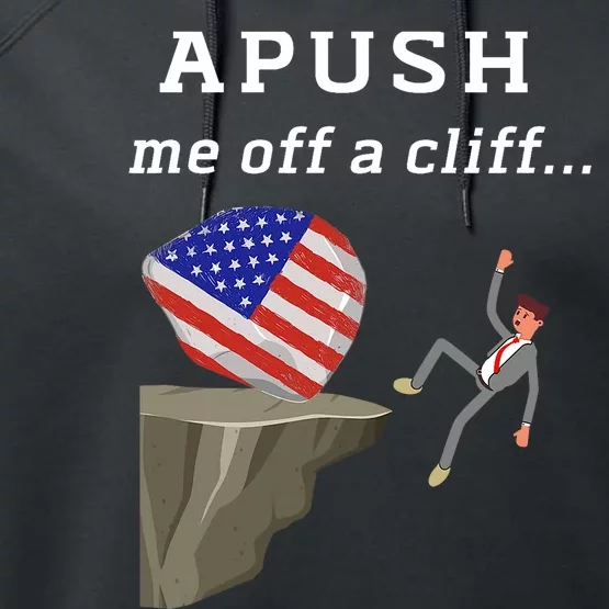 Apush Me Off A Cliff 2024 Ap Exam For Students Funny Trendy Performance Fleece Hoodie