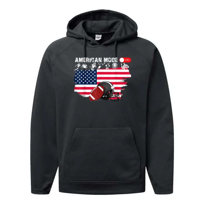 American Mode ON, American Football Performance Fleece Hoodie