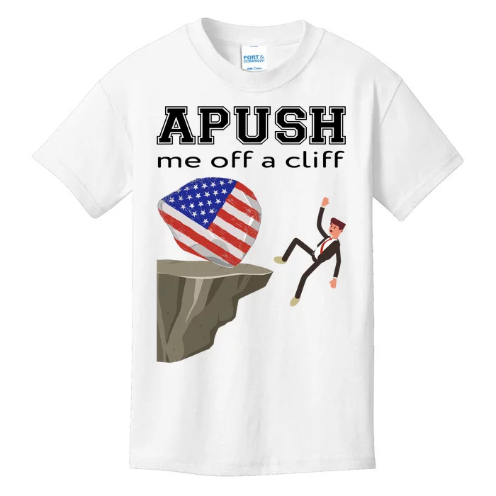 Apush Me Off A Cliff 2024 Ap Exam For Students Funny Trendy Kids T-Shirt