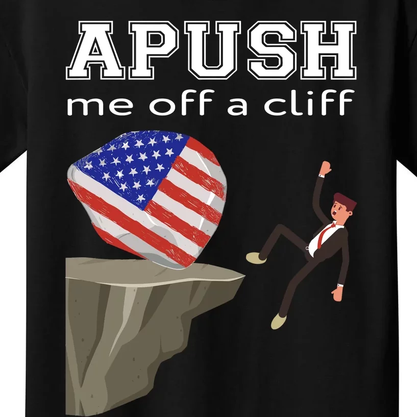 Apush Me Off A Cliff 2024 Ap Exam For Students Funny Trendy Kids T-Shirt