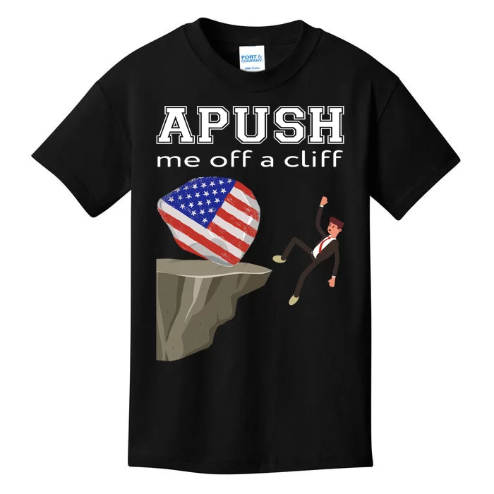 Apush Me Off A Cliff 2024 Ap Exam For Students Funny Trendy Kids T-Shirt