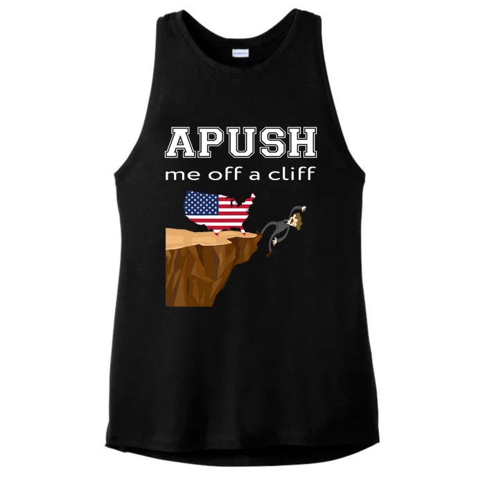 Apush Me Off A Cliff 2024 Ap Exam For Students Funny Trendy Ladies Tri-Blend Wicking Tank