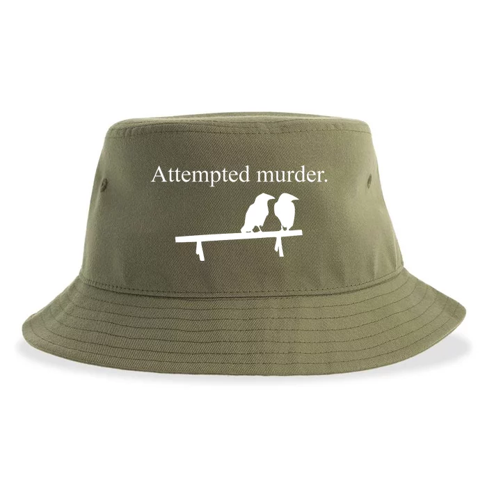 Attempted Murder Of Crows Funny Sustainable Bucket Hat